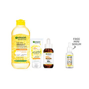 Garnier Vitamin C Micellar Water 400ml + Fast Bright Serum + Cream 25% Off + Free Mini Serum Ramadan Offer (2)-1
