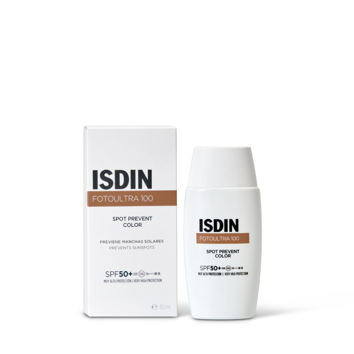 ISDIN Fotoultra 100 Spot Prevent Color SPF 50+ | High Protection Sunscreen with Tinted Coverage for Dark Spot Prevention-1