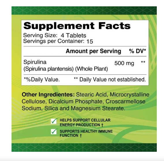 Alfa Spirulina 2000 mg with Vitamin B6 – 100 Tablets for Energy, Immunity & Wellness-3