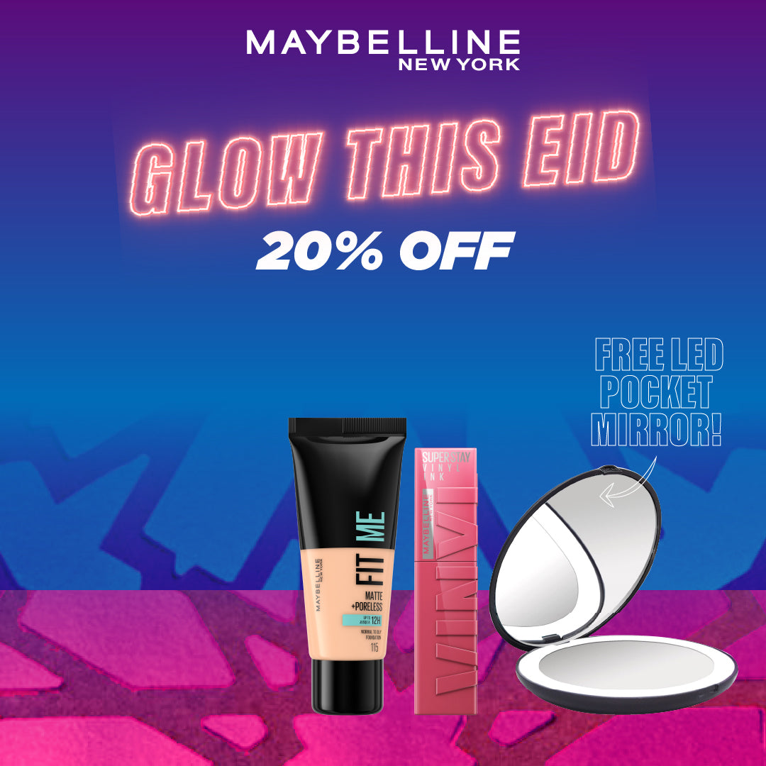 Maybelline Fit Me Matte + Poreless Liquid Foundation, Super Stay Vinyl Ink Long Lasting Liquid Lipcolor Duo – 20% Off + Free Pocket Mirror-2