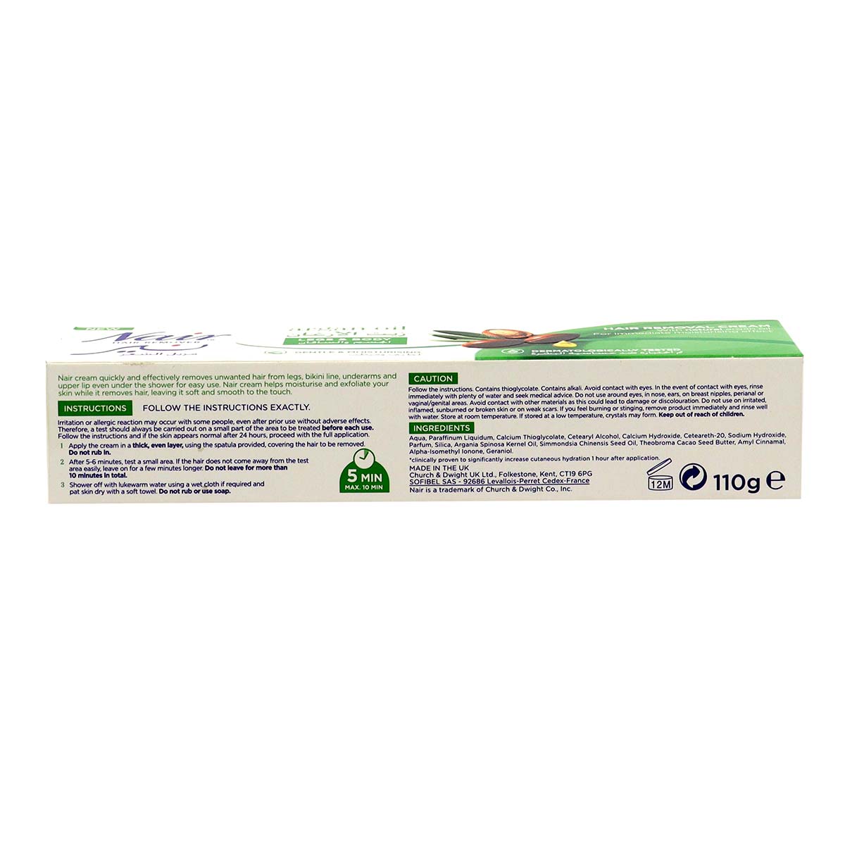 Noir Hair Removal Cream with Argan Oil 110ml | Gentle Hair Removal  and  Skin Care