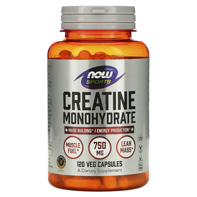 NOW Sports Creatine Monohydrate 750mg 120 Veg Capsules