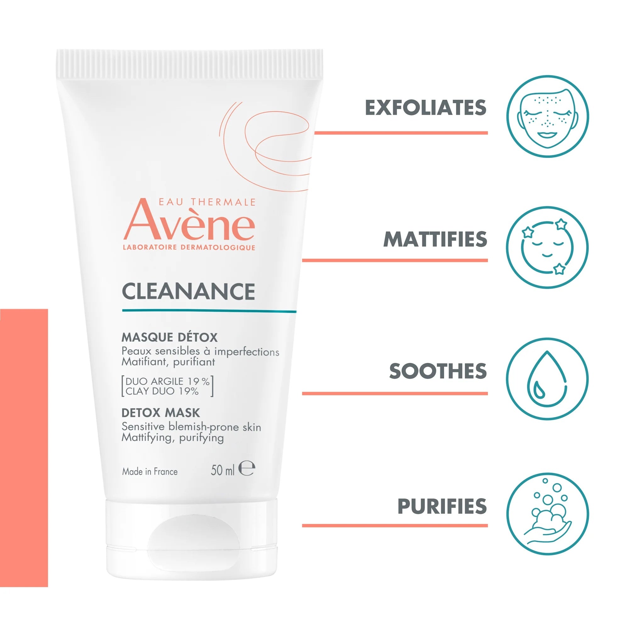 Avene Cleanance Detox Mask 50ml – Purifying and Mattifying Clay Mask for Oily Skin-3