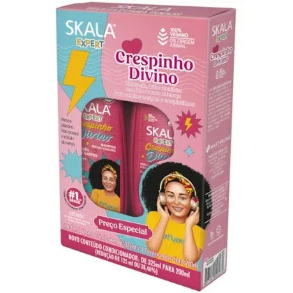 Skala Expert Crespinho Divino Kit Shampoo and Conditioner – Kids’ Curly & Coily Hair Care-1