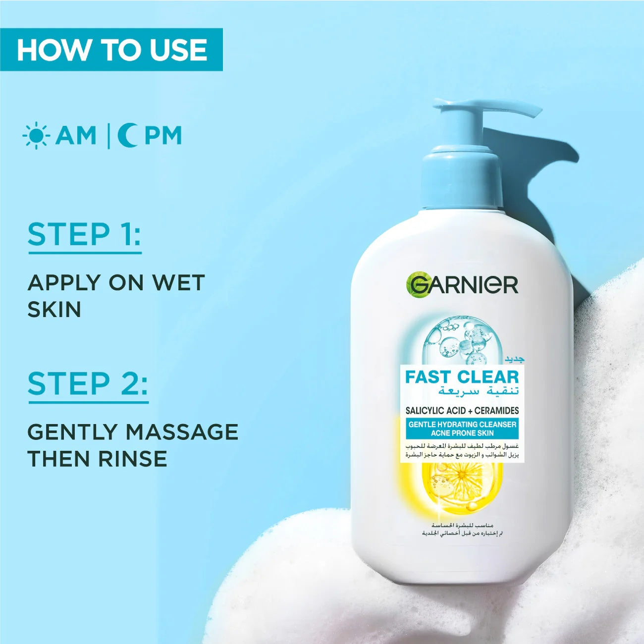 Garnier Fast Clear Gentle Cleanser Hydrating Face Wash 250ml – Clear Skin Care-4