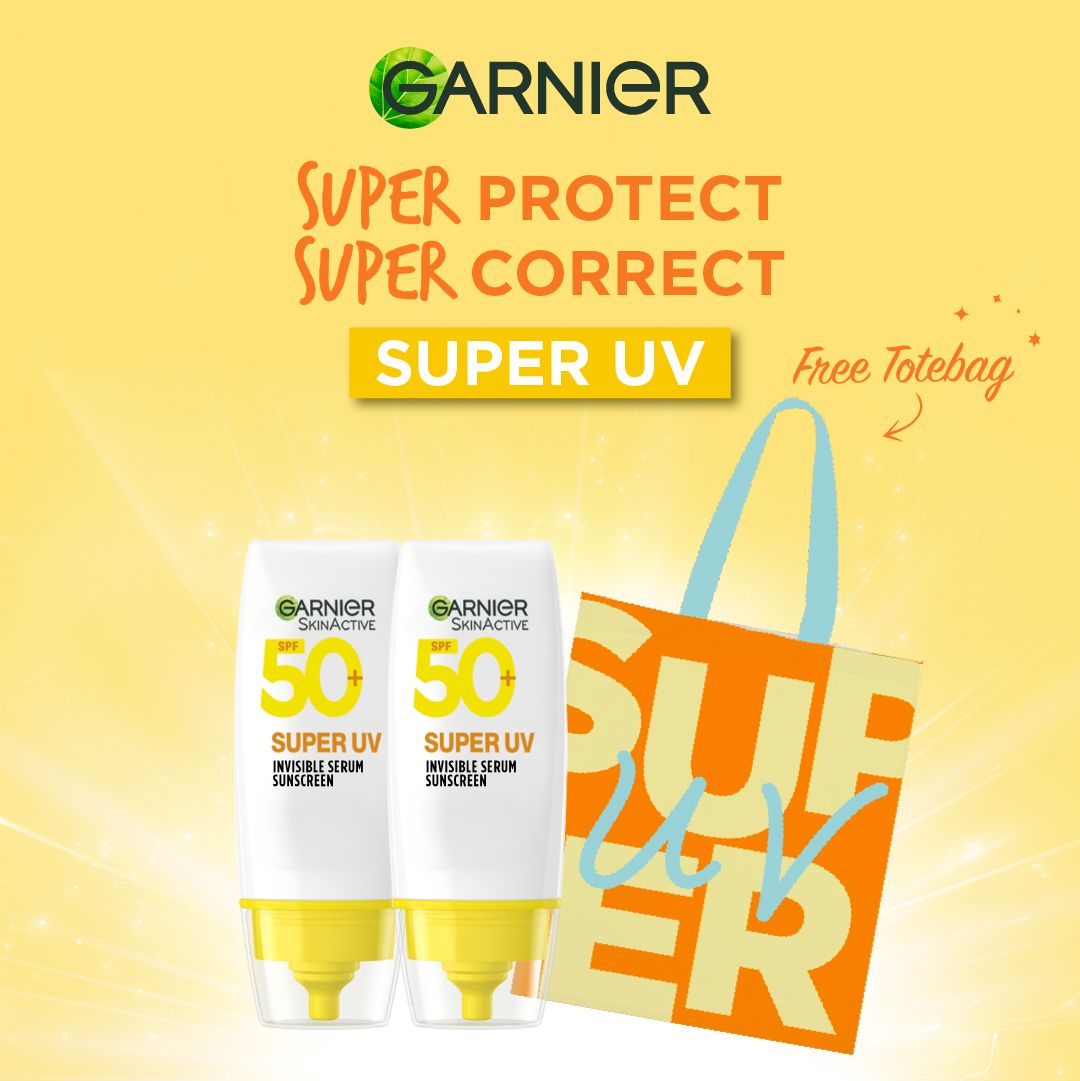 Garnier Super UV Invisible Serum Sunscreen SPF 50 – Twin Pack + Free Garnier Tote Bag Get Summer-Ready Protection and a Stylish Gift!-2