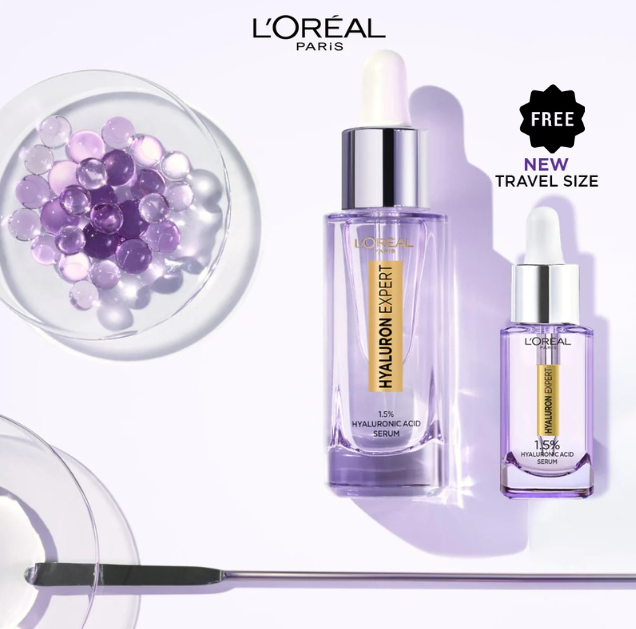 L'Oreal Hyaluron Expert Coffret Serum 30ml + Free Travel-Size Serum 15ml – Intense Hydration & Plumping Care-2