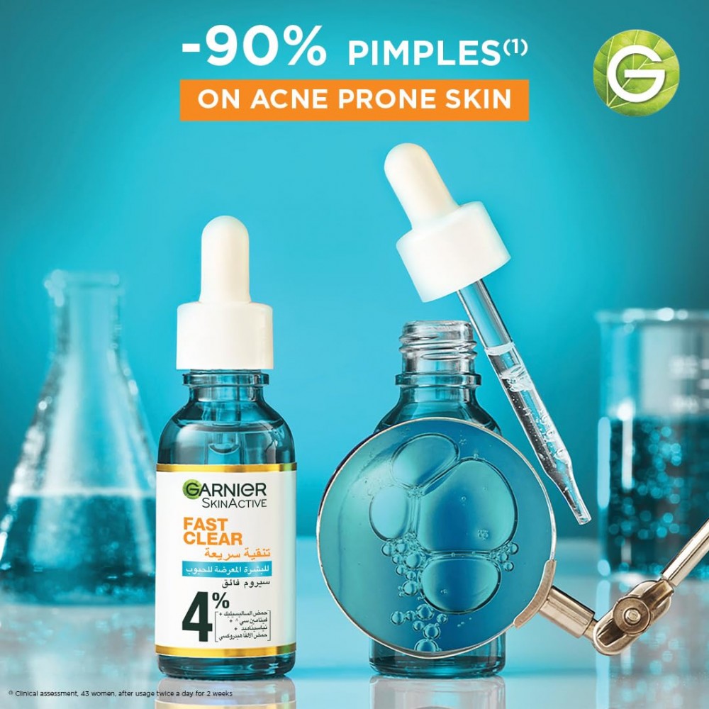 Garnier Fast Clear 4% Salicylic Acid Anti-Acne Treatment Booster Serum 30mL-2