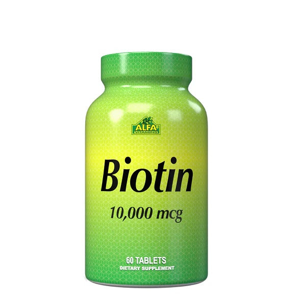 Alfa Biotin 10,000 mcg 60 Tablets – Supports Hair, Skin & Nails-1