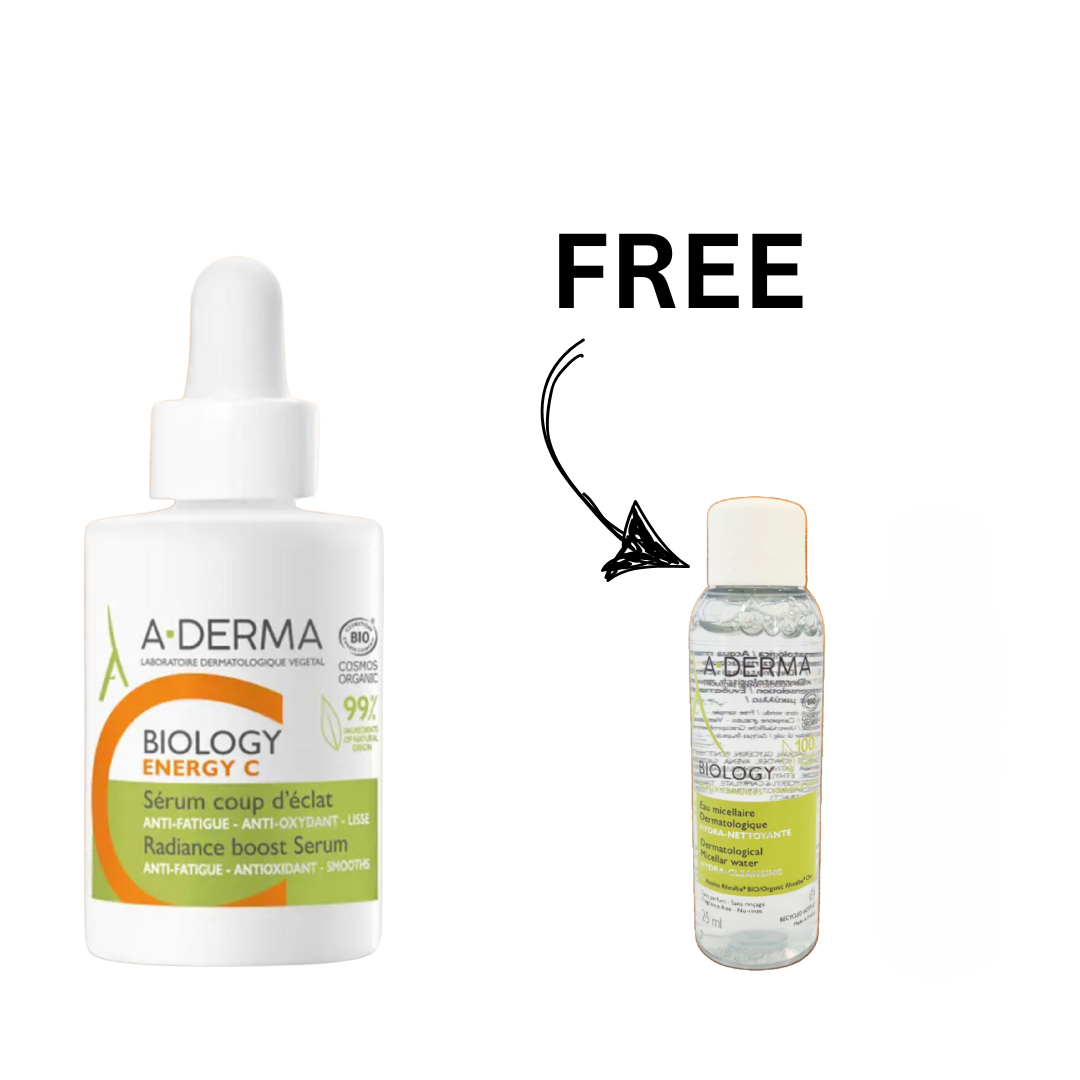 Aderma Biology Energy C Radiance Boost Sérum Vit C  30ml-Smoothes - Boosts the radiance of the complexion Get 1 free Gift Eau Micellaire 25ml-1