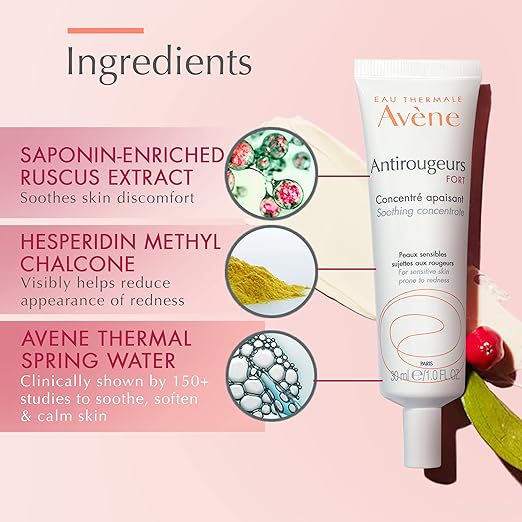 Avene Antirougeur Fort Soothing Concentrate 30ML - Redness Relief and Soothing for Sensitive Skin-2