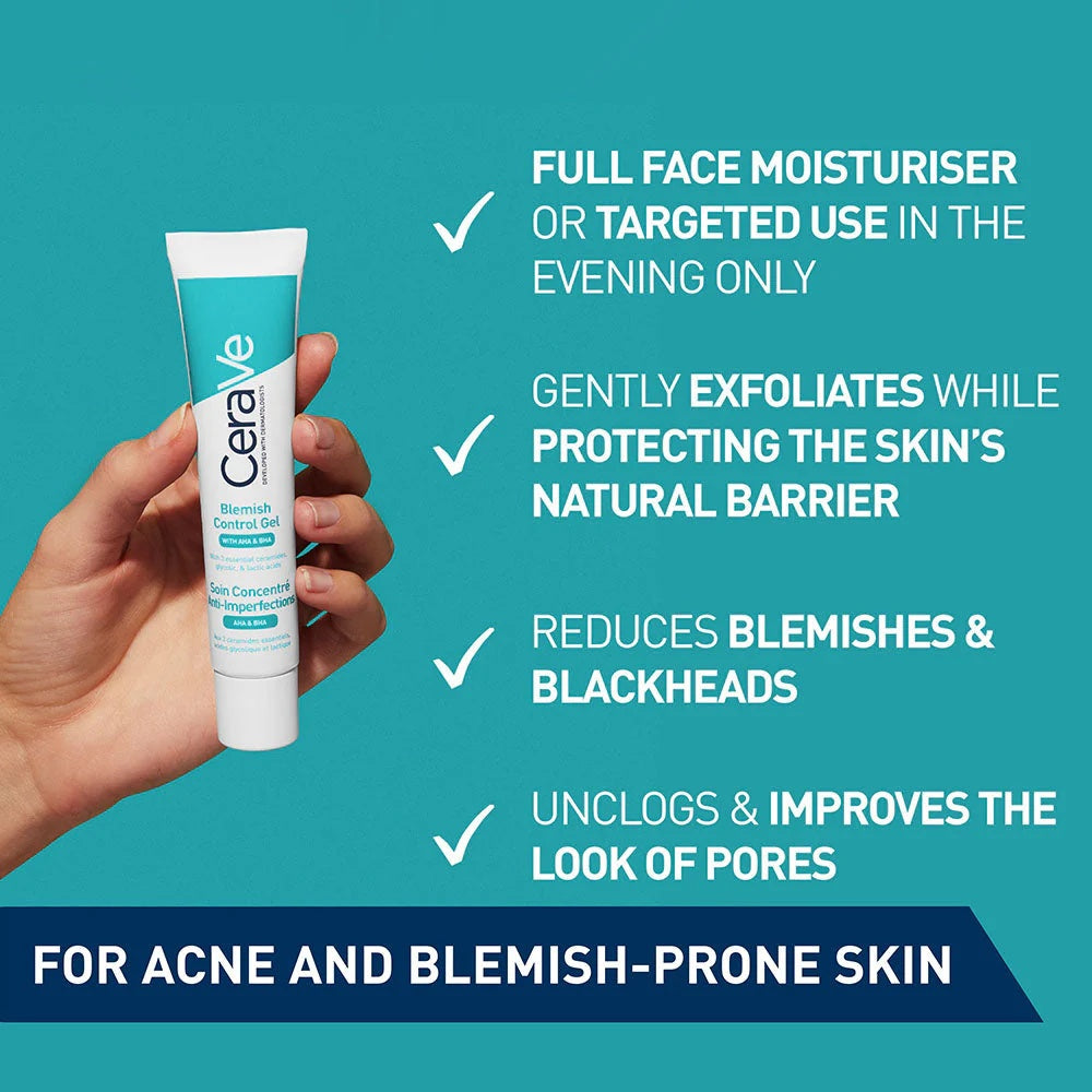 CeraVe Blemish Control Gel with Glycolic Acid and Lactic Acid 40ml | Acne Treatment Gel for Clear Skin-5