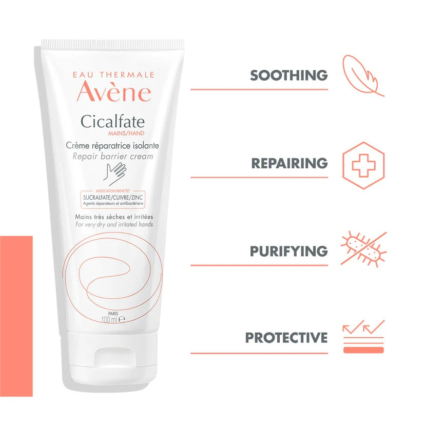 Avene Cicalfate Hand Repairing Cream 100ML - Intensive Repair and Protection for Dry, Damaged Hands-3