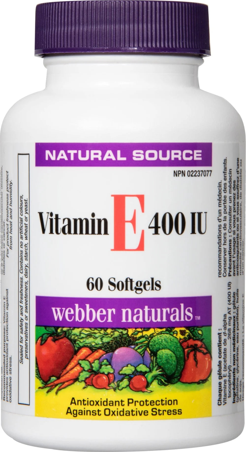 Webber Naturals Vitamin E 400 IU 60 Softgels – Antioxidant Protection-1