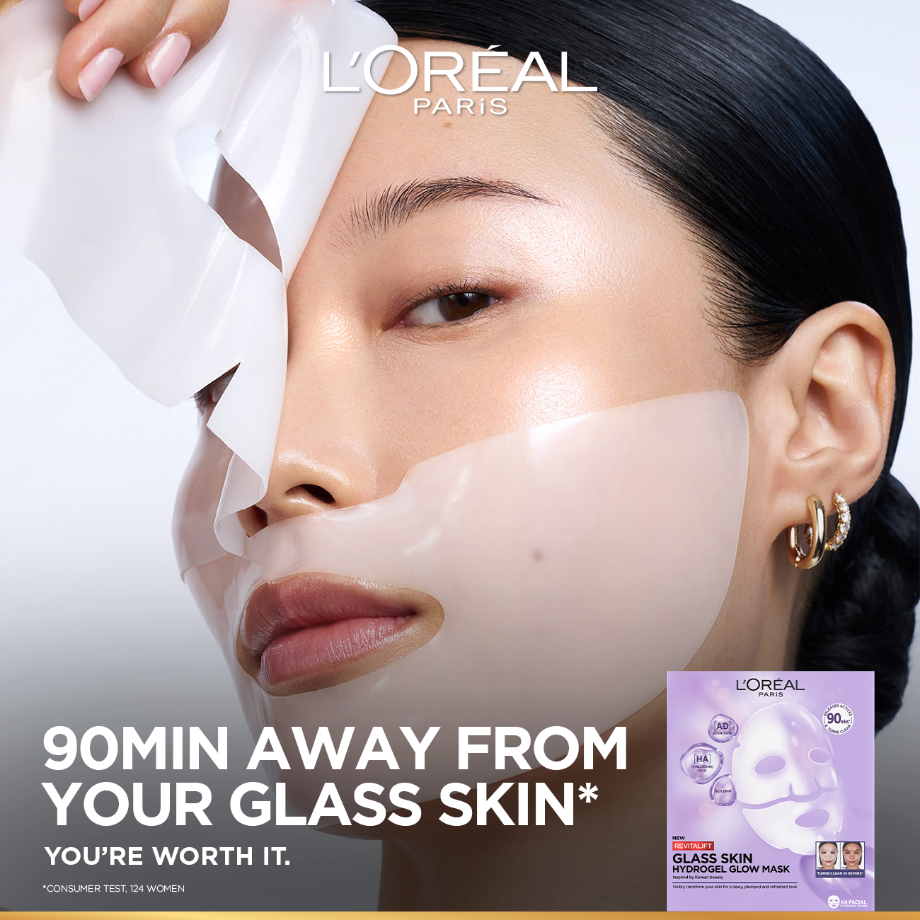 L’Oreal Paris Revitalift Glass Skin Hydrogel Glow Mask 1 Piece