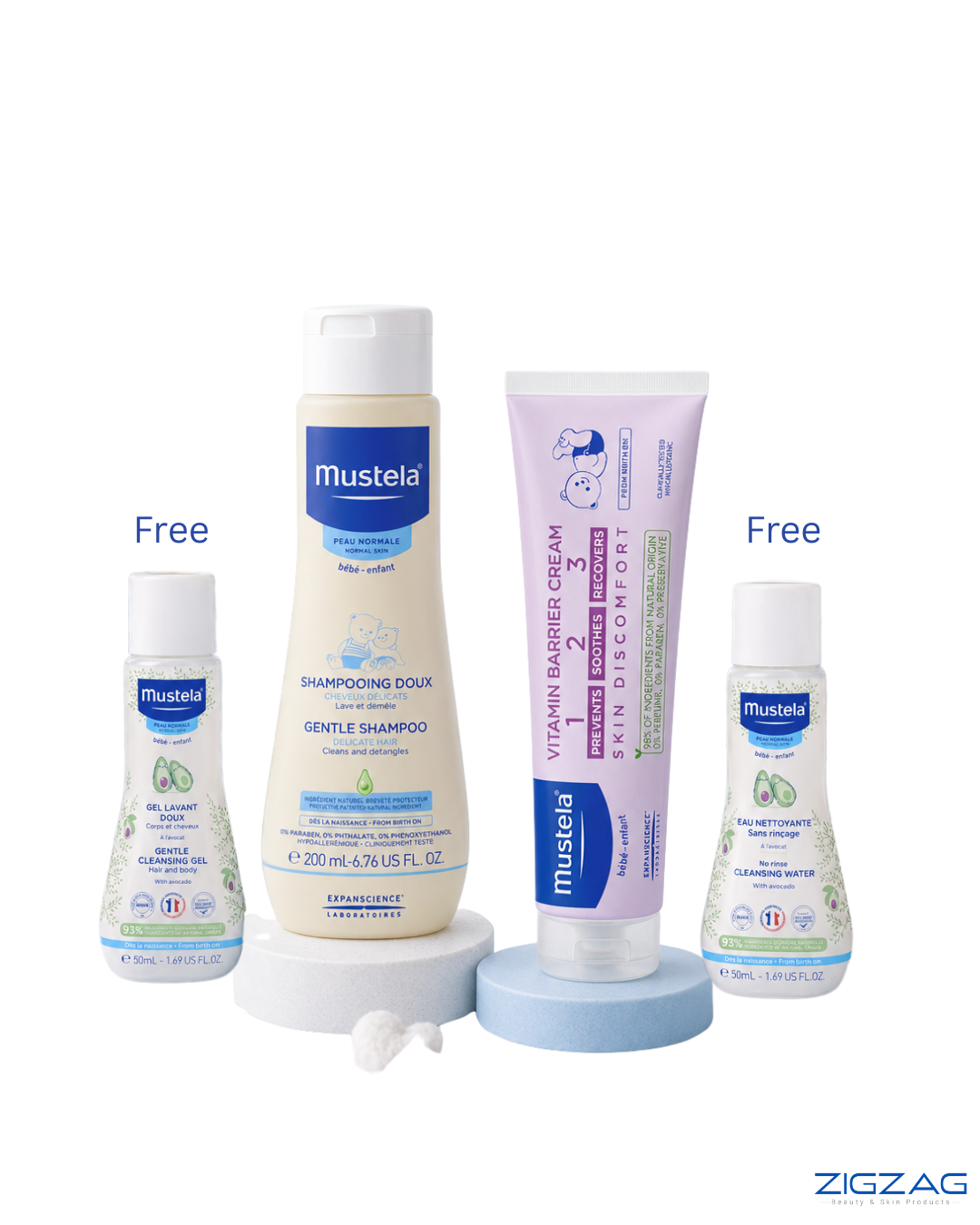 Mustela Gentle Shampoo & Vitamin Barrier Cream 123 100ml | Free 50ml Sample + 20% Off