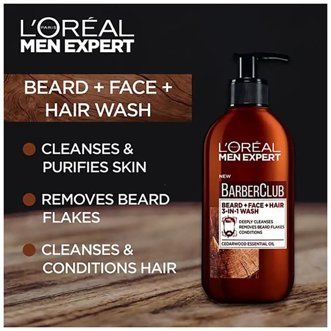 L'Oreal Men Expert Barber Club Beard & Face Wash 200ml – Daily Cleanser for Beard, Face & Hair-3