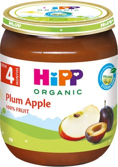 HiPP Organic Plum Apple 125g – Organic Fruit Puree (4M+)-1