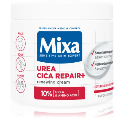 Mixa Urea Cica Repair Plus Cream 10% Urea for Dry Rough Uneven Skin-1