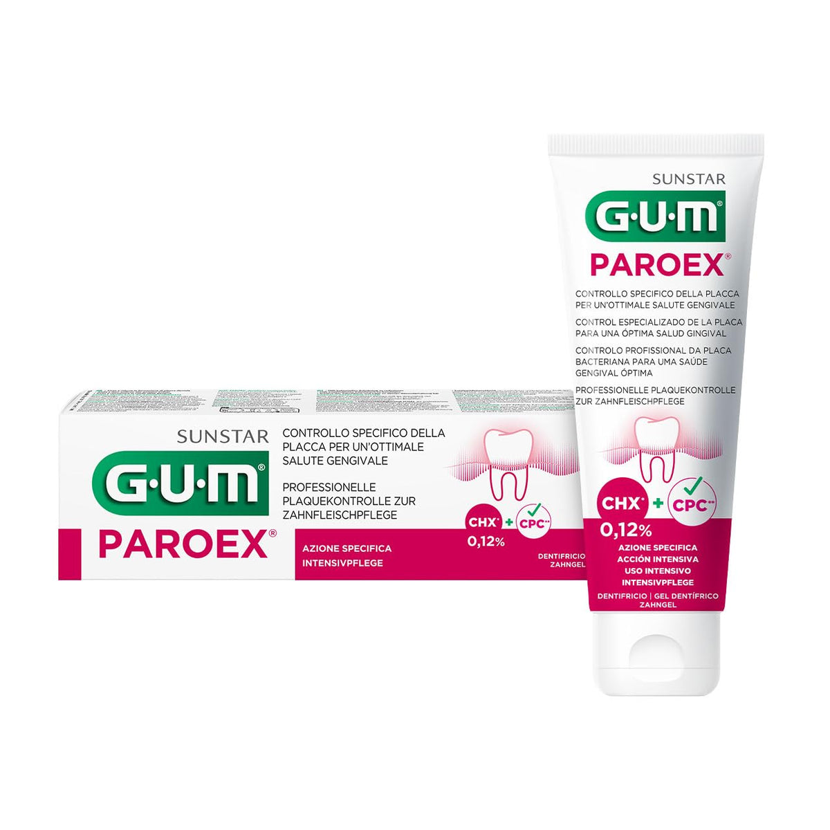 Sunstar GUM Paroex Gel Dentifrico 75ml | Gum Care and Plaque Control Toothpaste