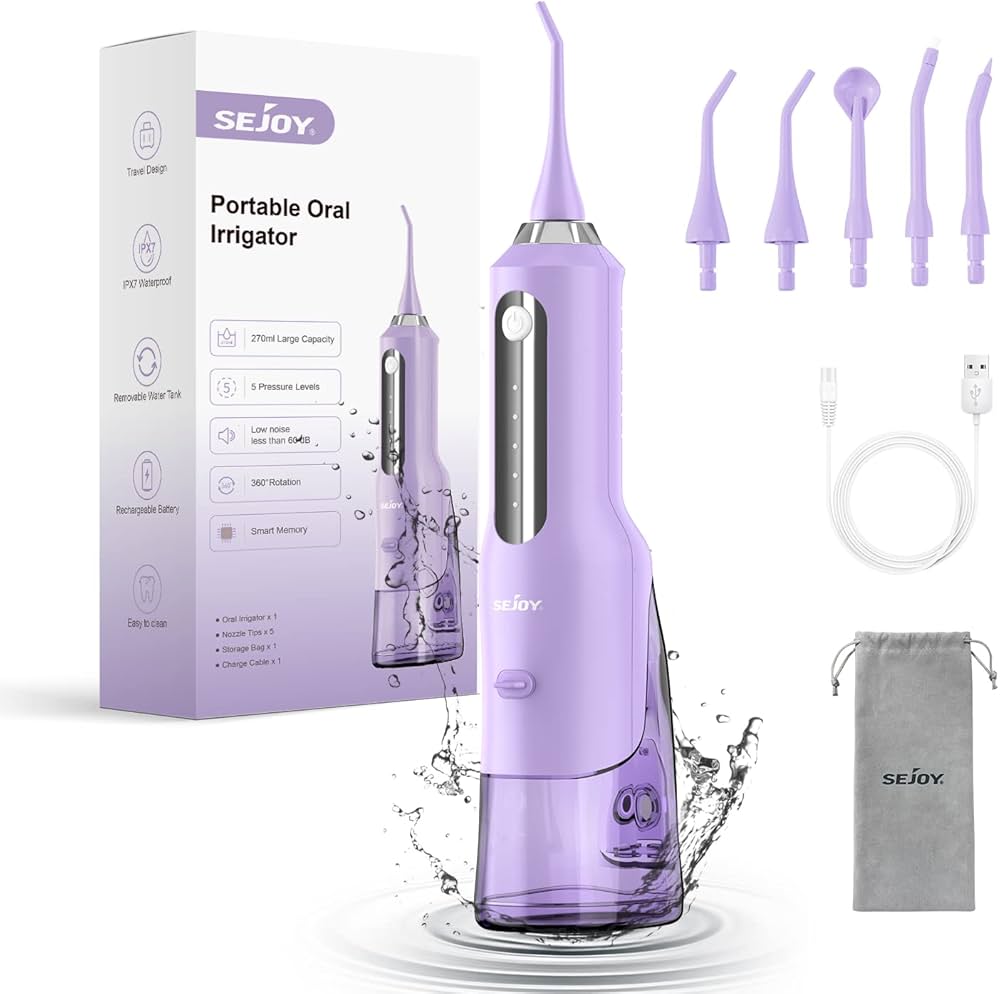Sejoy Cordless Water Flosser Rechargeable Portable Oral Irrigator