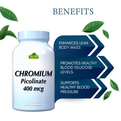 Alfa Chromium 400 mcg 100 Tablets – Supports Blood Sugar & Metabolism-2