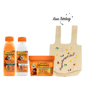 Garnier Ultra Doux Papaya Hair Food Repairing Shampoo, Conditioner, and Mask Set with Free tote bag.-1