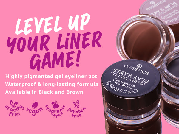 Essence Stay & Play Gel Eyeliner Pot 02 Brown – Waterproof, Long-Lasting Precision-4