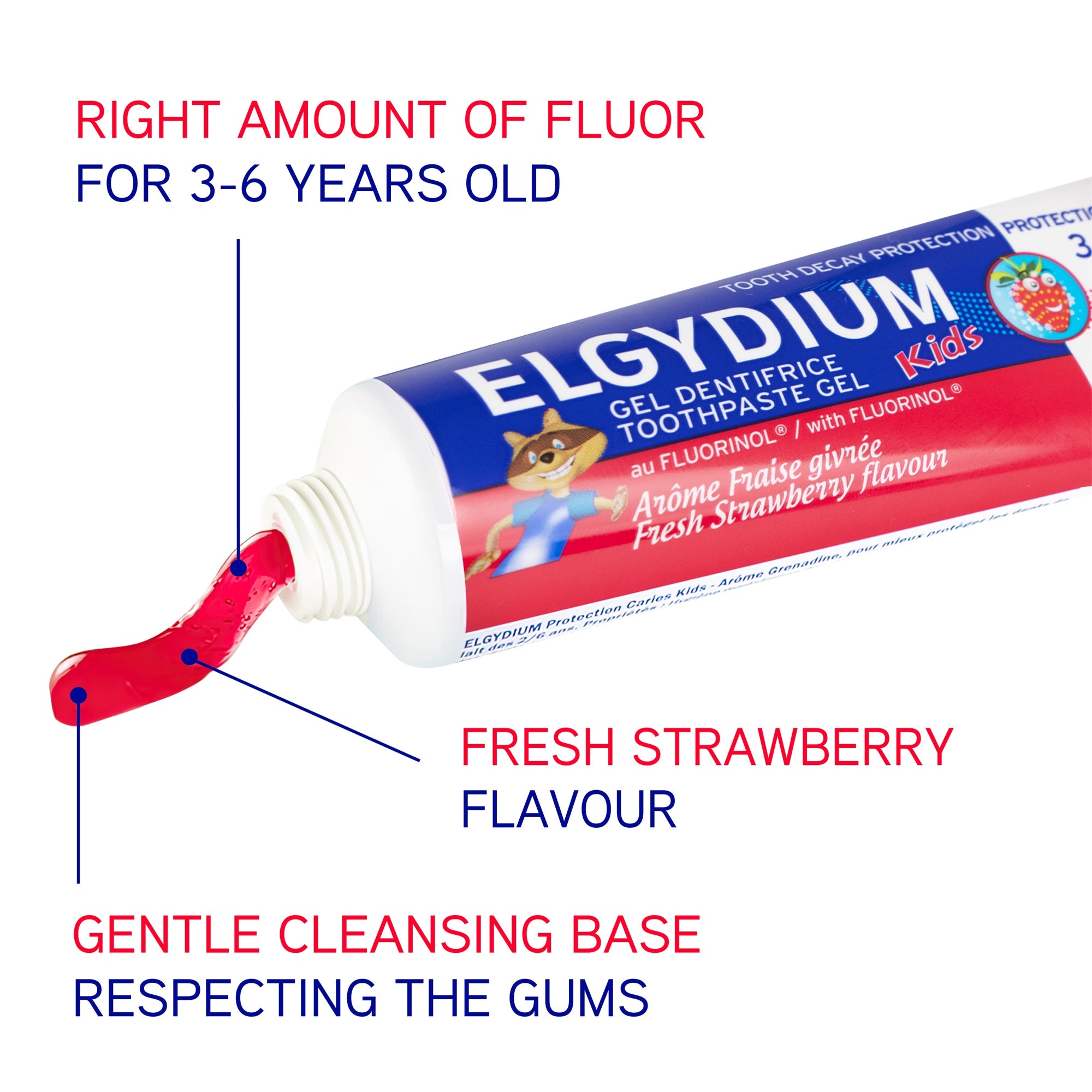 Elgydium Kids Fresh Strawberry Toothpaste Ages 2 to 6 – Gentle Care for Little Teeth (50ml)-4