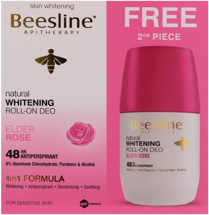 Beesline Natural Whitening Roll-On Deo Elder Rose 1+1 Free Second Piece 2x50ml-1
