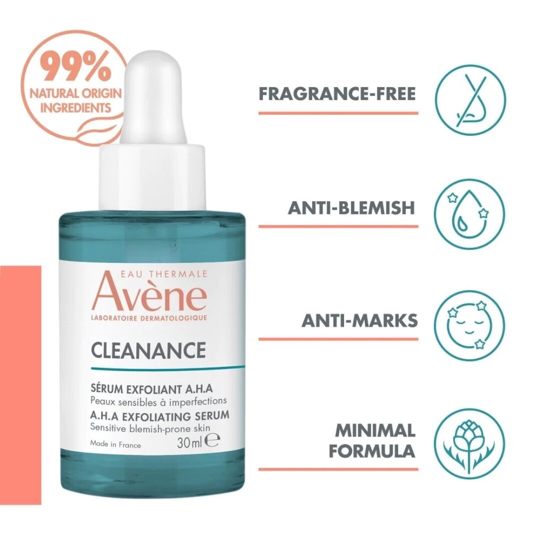 Avene Cleanance Serum Exfoliant AHA - 30ml Pierre Fabre - Made in France-4