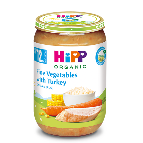 HiPP Organic Fine Vegetables with Turkey 220g – Organic Baby Meal (12M+)-1