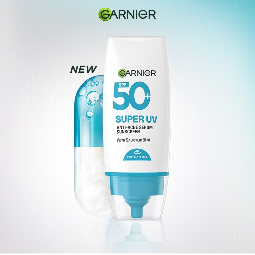 Garnier Super UV Anti-Acne Serum Sunscreen SPF50+ 30ml – Lightweight Daily Protection-2
