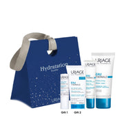 URIAGE Eau Thermale Water Cream and Water Eye Contour Hydration Gift Set with Free Lip Stick and Silky Body Lotion-1