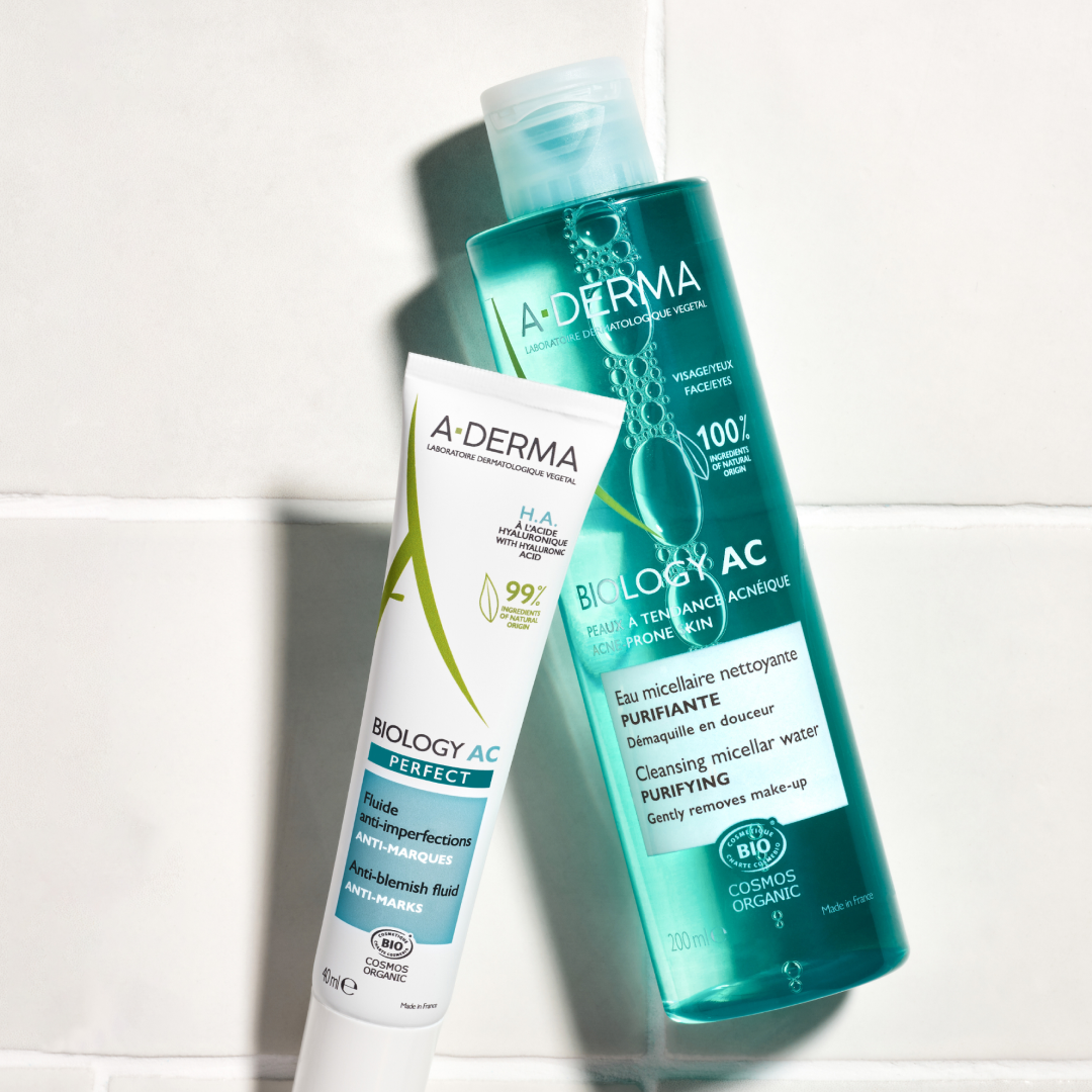 Aderma Biology AC Perfect Anti-blemish fluid and get a FREE 200ml Biology AC Purfifying foaming gel