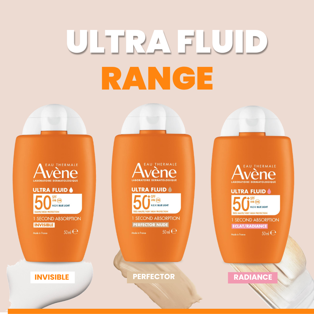 Avene Ultra Fluid Eclat Radiance SPF50+ Sunscreen 50ml | Ultra-Light Hydrating Tinted Sunscreen