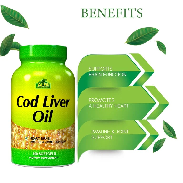 Alfa Cod Liver Oil 100 Softgels – Supports Heart, Joints & Immunity-2