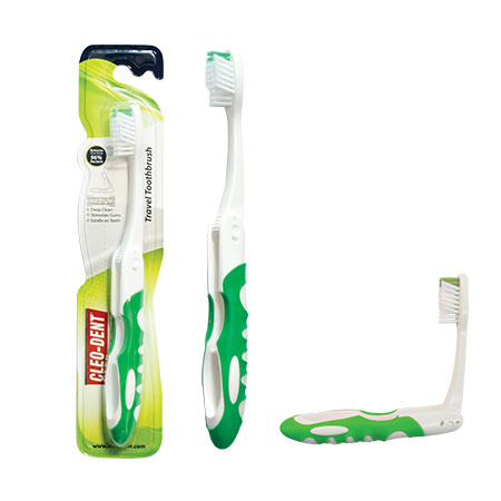 Cleo-Dent Travel Medium Tooth Brush – Foldable Compact Brush for On-the-Go Oral Care-2