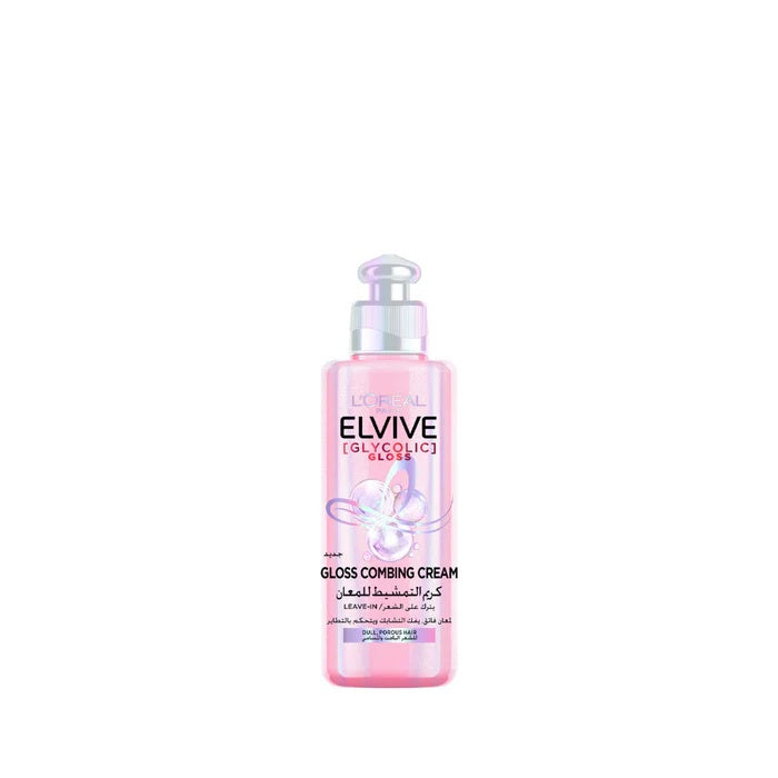 L'Oreal Elvive Glycolic Gloss Leave In Combing Cream 200ml – No-Rinse Shine Booster- Leave-in Cream-1