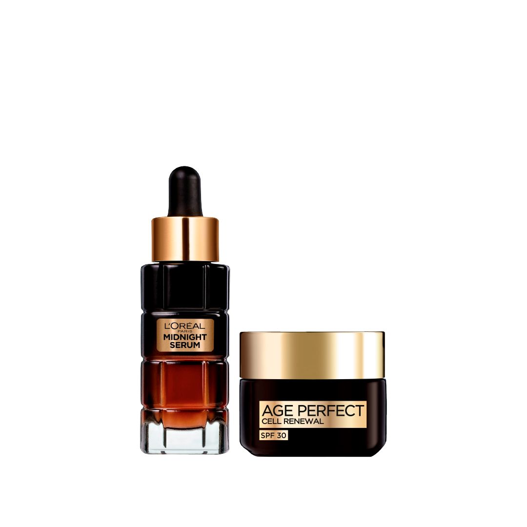 L'Oreal Paris Age Correcting Routine – Midnight Serum + Age Perfect Cell Renewal SPF 30-2