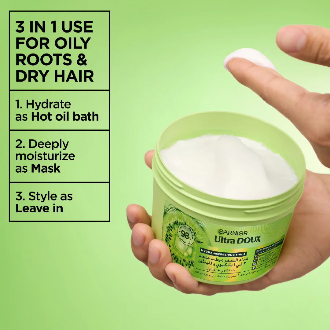 Garnier Ultra Doux Hydra‑Refreshing 3-in-1 Hair Mask 250ml