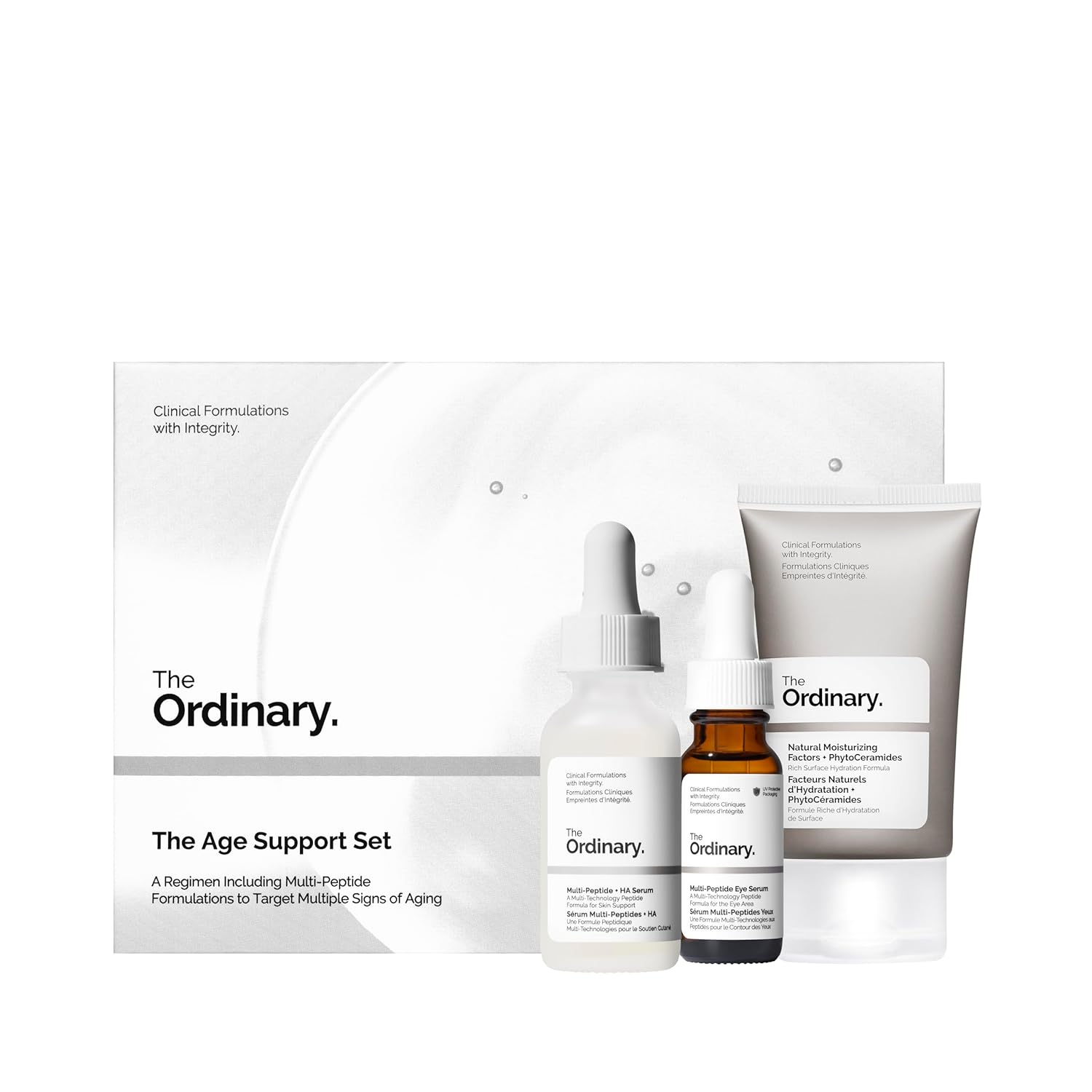 The Ordinary Age Support Set | Multi-Peptide + HA Serum, Eye Serum and  Moisturizing Cream