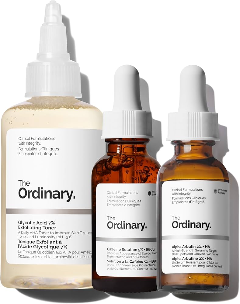 The Ordinary The Bright Set | Glycolic Acid 7% + Caffeine Solution 5% + Alpha Arbutin 2% Set