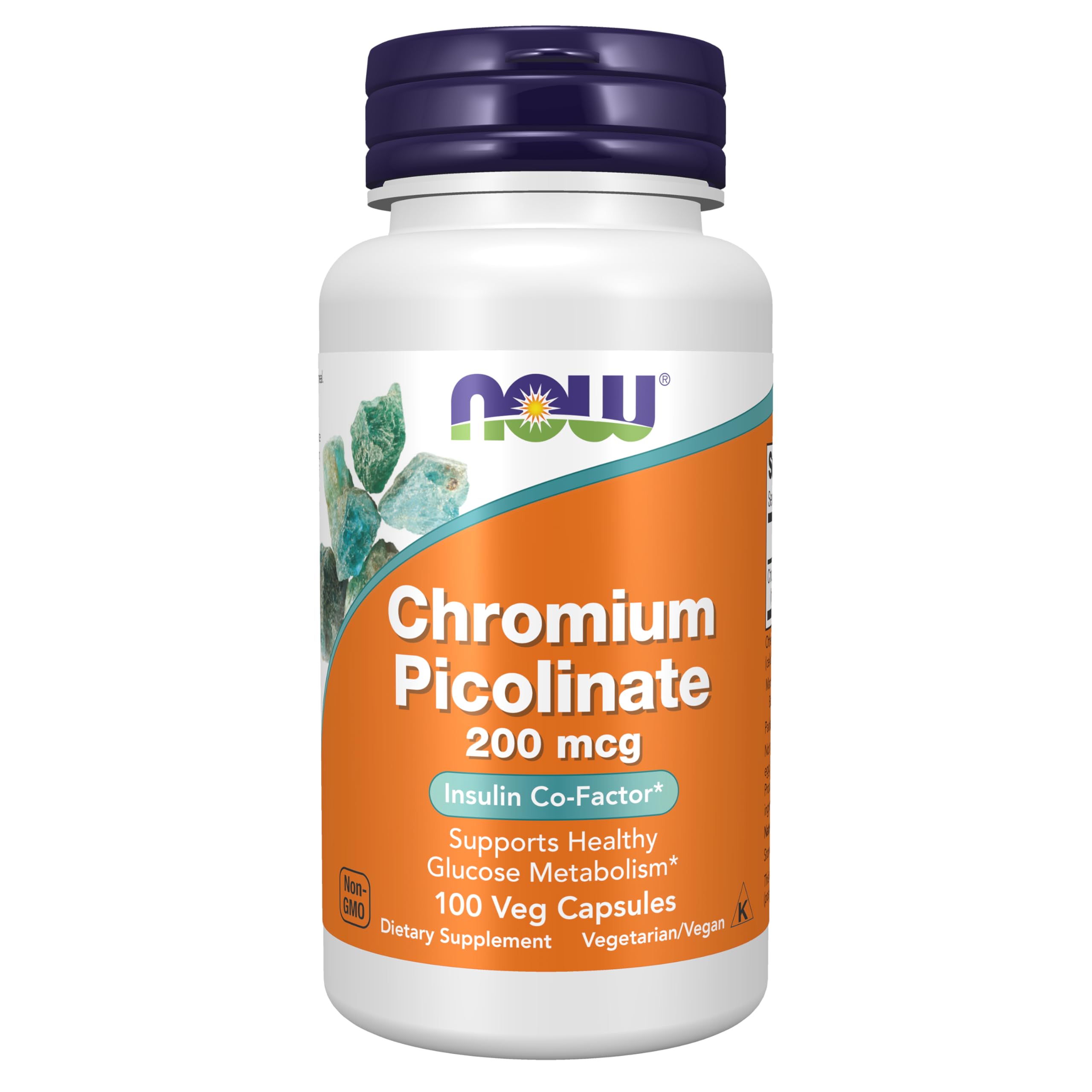 NOW Chromium Picolinate 200 mcg 100 Veg Capsules