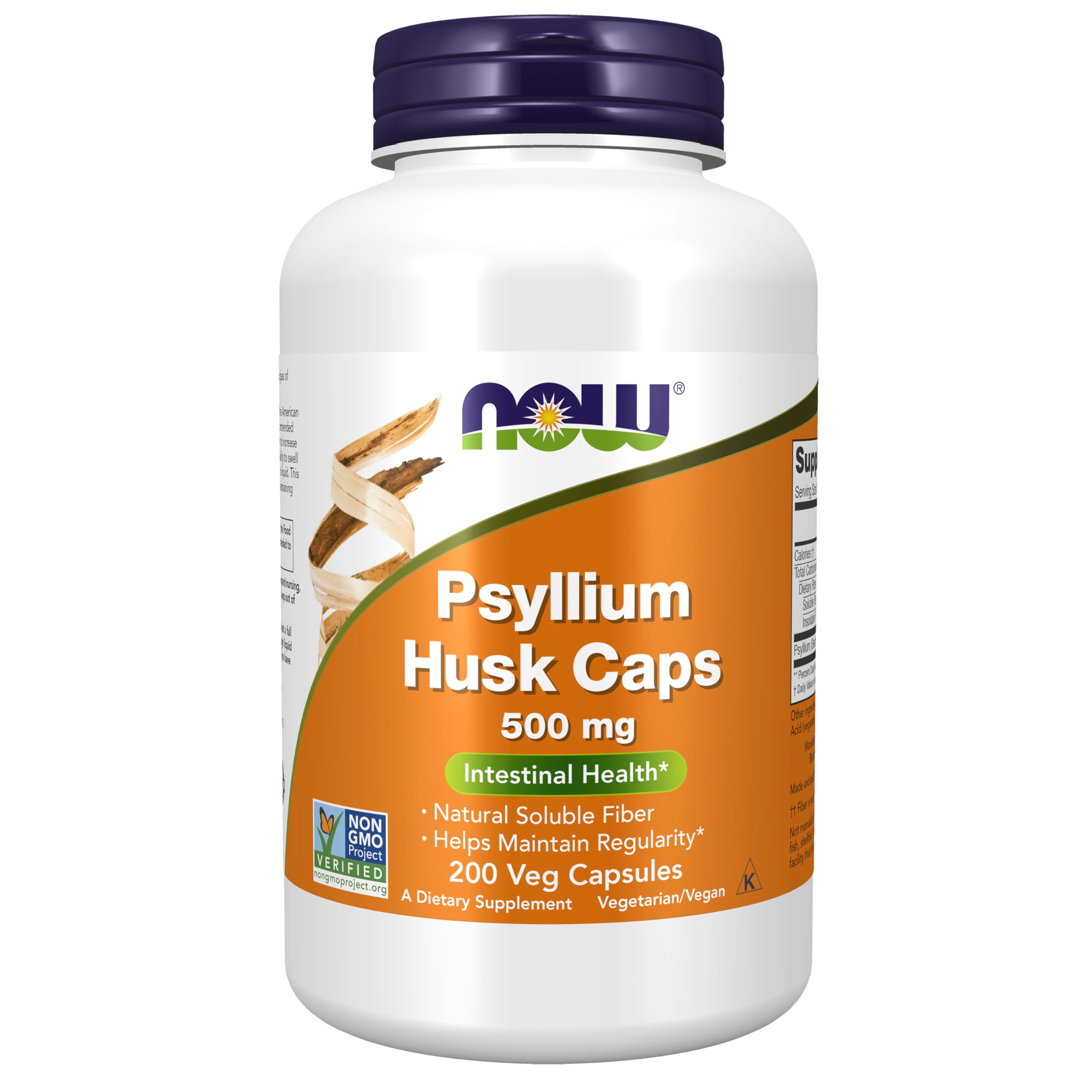 NOW Psyllium Husk Caps 500mg 200 Veg Capsules