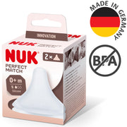 NUK Perfect Match Silicone Teat – 0+ Months, Pack of 2
