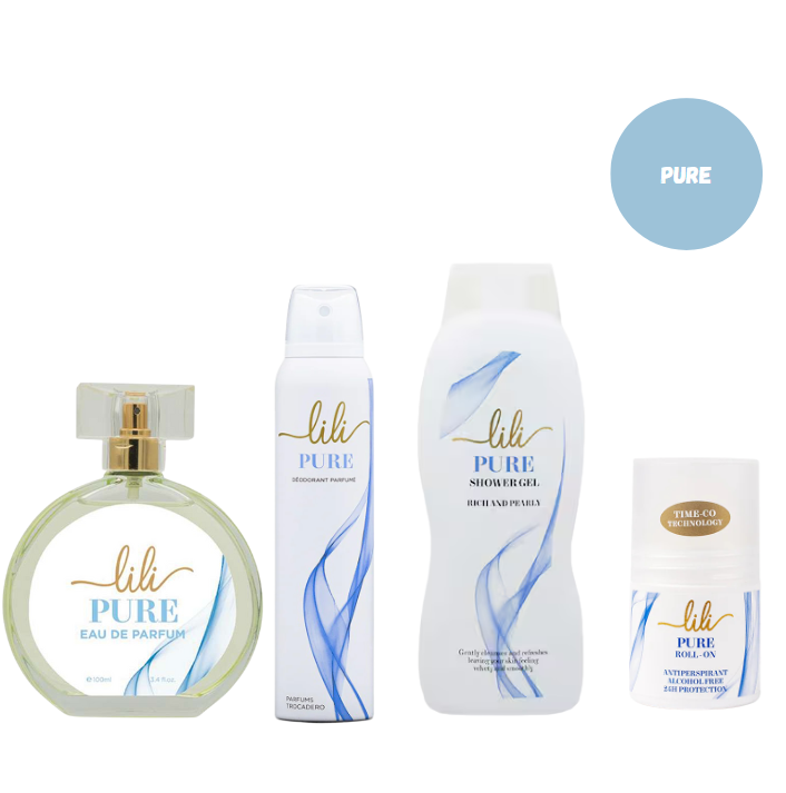LILI Self Care Routine Set with Perfume, Shower Gel, Free Deo Spray & Roll-On, and Classy Bag-4
