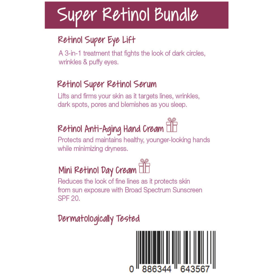 Super Retinol Skincare Bundle – Buy Skincare Retinol Eye Lift Cream, Retinol Serum Get Free Hand Cream, Free Day Cream-3
