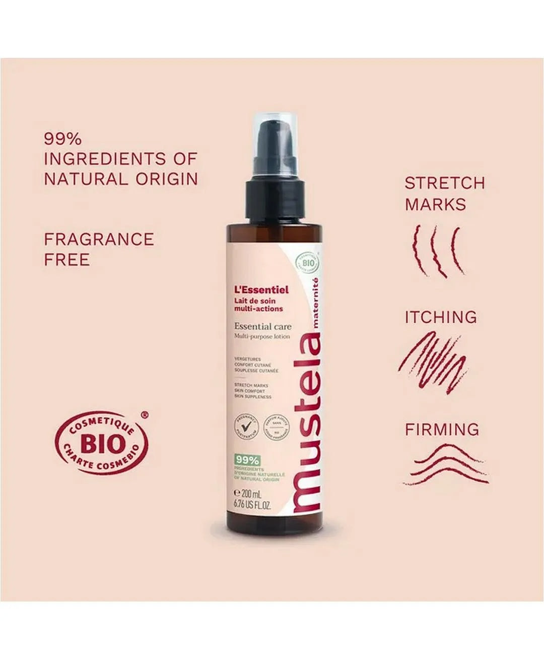 Mustela Essential Care Multi-Purpose Lotion 200ml | Certified Organic Skincare for Pregnancy and Postpartum-2