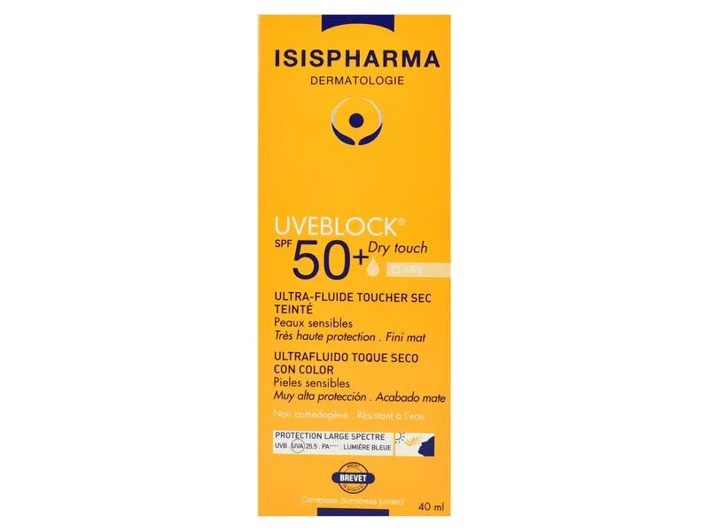 Isispharma Uveblock SPF50+ Dry Touch Sunscreen 40ml | High Protection Matte Sunscreen